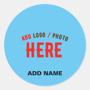 STIJLVOLLE MODERNE CUSTOM SWAG SKY BLUE GEVERIFIEE RONDE STICKER