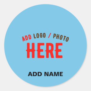 STIJLVOLLE MODERNE CUSTOM SWAG SKY BLUE GEVERIFIEE RONDE STICKER