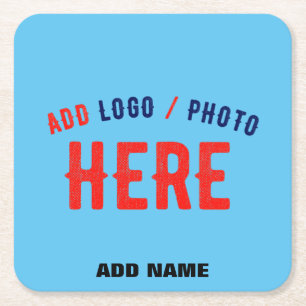 STIJLVOLLE MODERNE CUSTOM SWAG SKY BLUE GEVERIFIEE VIERKANTE KARTONNEN ONDERZETTER