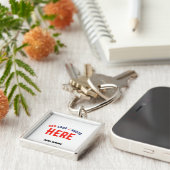 STIJLVOLLE MODERNE CUSTOM WHITE BRANDED PREMIUM SQ SLEUTELHANGER (Zijkant)