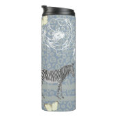 Stijlvolle moderne eclectische chic vintage blauw  thermosbeker (Geroteerd rechts)