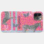 Stijlvolle moderne eclectische fluo roze oranje bl Case-Mate iPhone case (Achterkant (horizontaal))