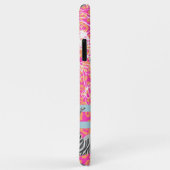 Stijlvolle moderne eclectische fluo roze oranje bl Case-Mate iPhone case (Achterkant/rechts)