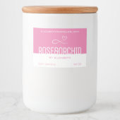 Stijlvolle Moderne Eenvoudige Effen Roze Witte Kaa Voedselcontainer Etiket (Voorkant)
