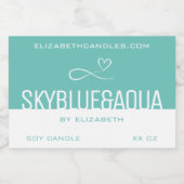 Stijlvolle moderne eenvoudige gewone turquoise wit voedselcontainer etiket (Enkel label)