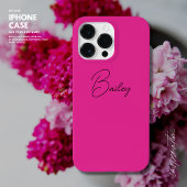 Stijlvolle Moderne Eenvoudige Hot Pink Script Naam Case-Mate iPhone Case
