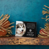 Stijlvolle moderne eerbetoon citaat foto huisdier  fotoplaat (Zijkant)