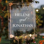 Stijlvolle moderne elegante bruiloft welkom raamsticker