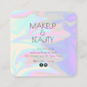 Stijlvolle, moderne, elegante grilholografische ma vierkante visitekaartje (Achterkant)