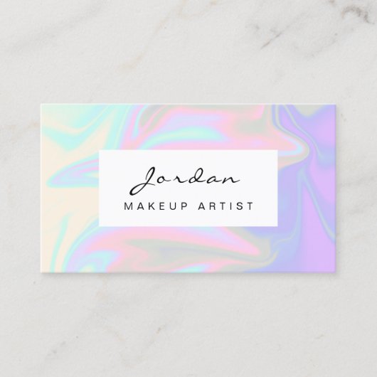 Stijlvolle, moderne, elegante grilholografische ma visitekaartje (Voorkant)