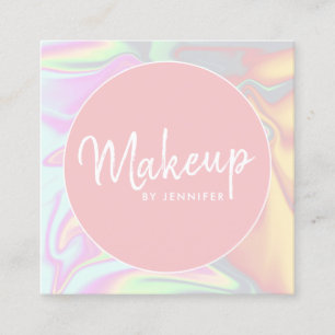 Stijlvolle moderne elegante holografische make-up vierkante visitekaartje