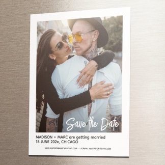 Stijlvolle Moderne Foto Save the Date Magnet Kaart