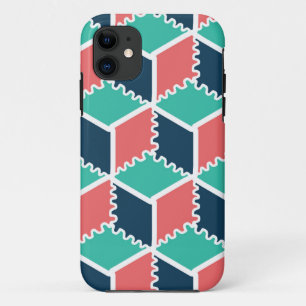 Stijlvolle moderne geometrische kleur kubus iPhone 11 hoesje