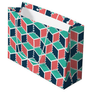 Stijlvolle moderne geometrische kleur kubus groot cadeauzakje