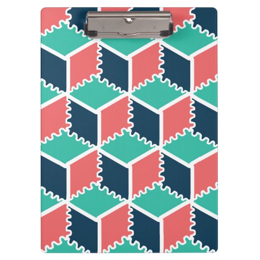 Stijlvolle moderne geometrische kleur kubus klembord (Voorkant)