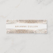 Stijlvolle, moderne, gestripte Silver Sequin Mini Visitekaartje (Voorkant)