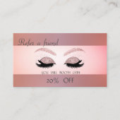 Stijlvolle moderne Glitter Faux Lashes Reference K Aanbevelingskaartje (Voorkant)