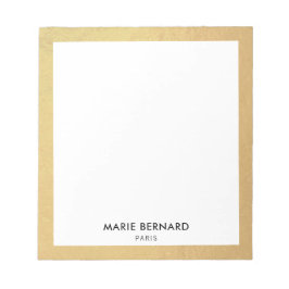 Stijlvolle, moderne, gouden rand op maat notitieblok