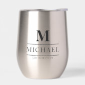 Stijlvolle Moderne Groomsmen Gifts Monogram Beste  (Links)