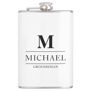Stijlvolle Moderne Groomsmen Gifts Monogram Beste Heupfles