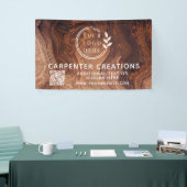 Stijlvolle moderne houten timmerwerk logo QR-code Spandoek (Beurs)
