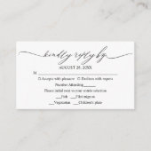 Stijlvolle moderne kalligrafie bruiloft RSVP Informatiekaartje (Voorkant)