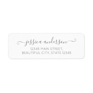 Stijlvolle moderne kalligrafie Chic Script Silver  Etiket