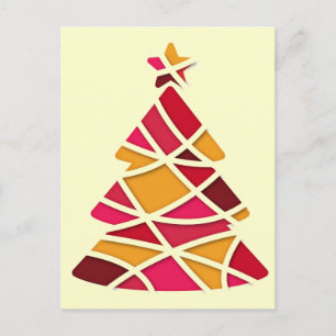 Stijlvolle moderne kerstboom feestdagenkaart