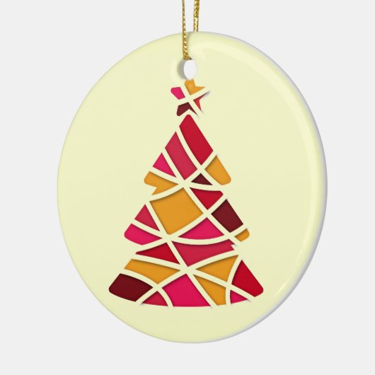 Stijlvolle moderne kerstboom keramisch ornament (Links)