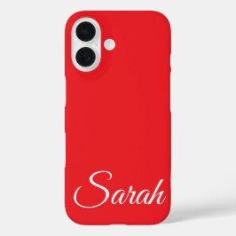 Stijlvolle moderne klassieke aangepaste naam rode  iPhone 16 hoesje