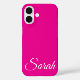 Stijlvolle moderne klassieke aangepaste naam roze  iPhone 16 hoesje