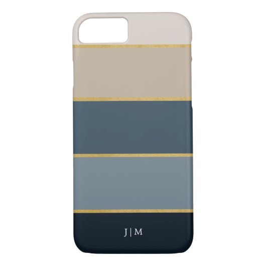 Stijlvolle moderne kleurrijke en faux gouden strep Case-Mate iPhone case (Achterkant)