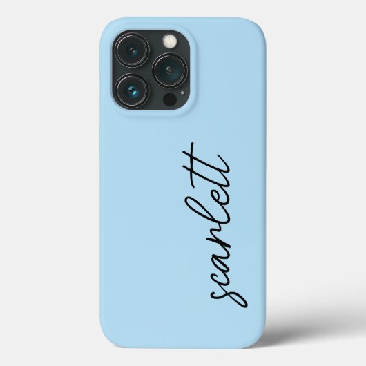 Stijlvolle Moderne Lichtblauwe Monogrammed Script Case-Mate iPhone Case (Achterkant)