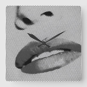 Stijlvolle moderne lippenkunst vierkante klok