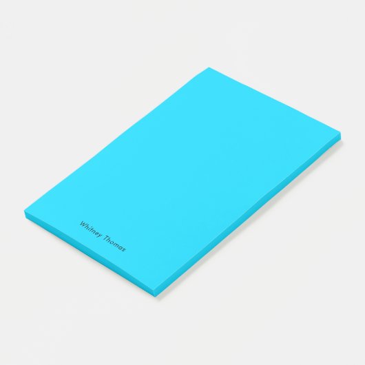 Stijlvolle moderne minimalistische neon blauw post-it® notes (Schuin)