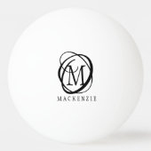 Stijlvolle moderne monogram naam pingpongballen (Voorkant)