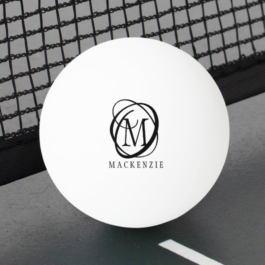 Stijlvolle moderne monogram naam pingpongballen