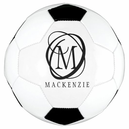 Stijlvolle moderne monogram naam voetbal (Voorkant)