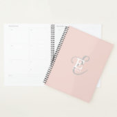 Stijlvolle Moderne Monogram Typografie Blush Pink Planner (Display)