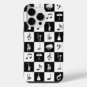 Stijlvolle moderne Muzieknoten en instrumenten iPhone 14 Pro Max Hoesje