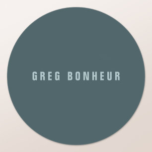 Stijlvolle moderne naam   Blauw Grijs Ronde Sticker