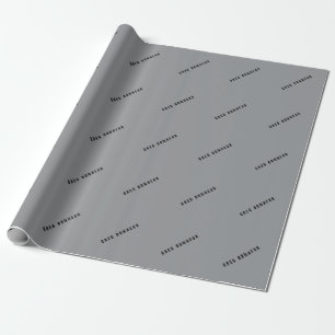 Stijlvolle moderne naam Grijs & Zwart Cadeaupapier