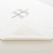 Stijlvolle Moderne Naam & Monogram Sherpa Deken (3/4)