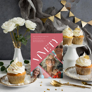 Stijlvolle moderne negentig   90e verjaardag 3 fot kaart