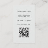 Stijlvolle Moderne Ondernemer Monogram Foto QR Cod Visitekaartje (Achterkant)