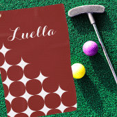 Stijlvolle moderne retro rood golfhanddoek