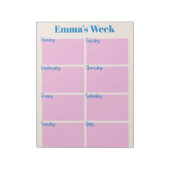 Stijlvolle, moderne roze, aangepaste weeklanner notitieblok (Gedraaid)