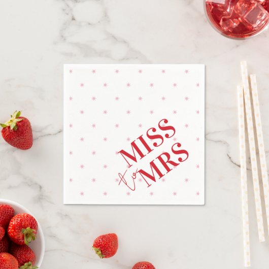 Stijlvolle Moderne Roze en Rode Ster Miss to Mrs Servet (Insitu)