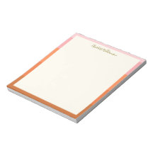 Stijlvolle moderne roze oranje rand gepersonalisee