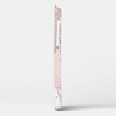 Stijlvolle, moderne roze roos goudglitter druppelt Case-Mate iPhone case (Achterkant / Links)
